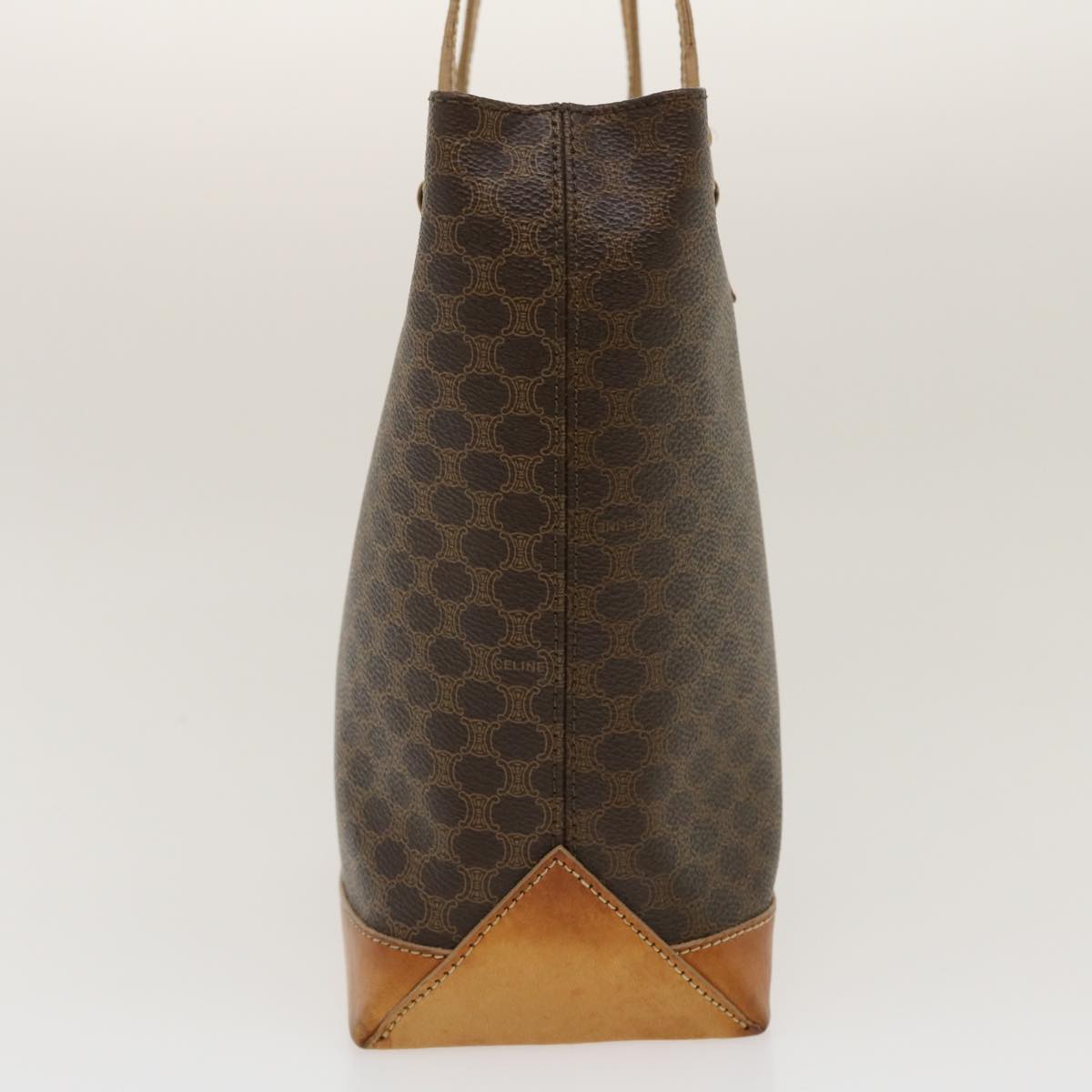 Luxury CELINE Macadam Canvas Tote Bag PVC Leather Brown fm1323