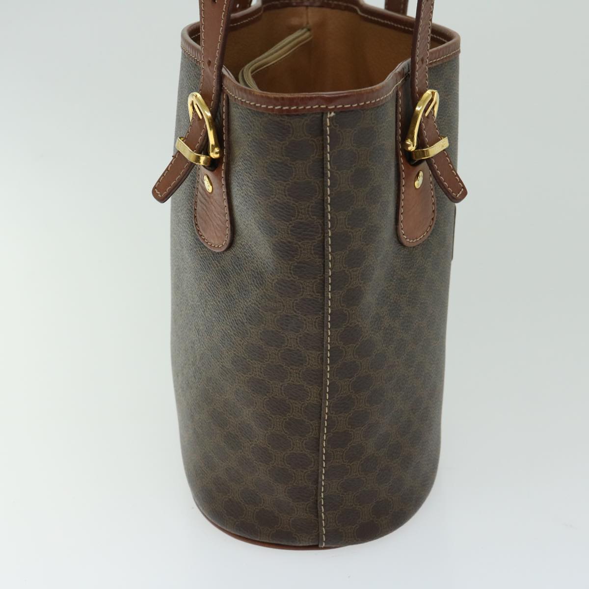Luxury CELINE Macadam Canvas Tote Bag PVC Brown fm3196