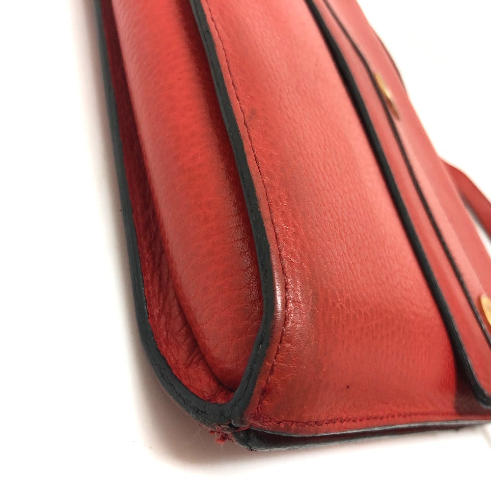 CELINE Shoulder Bag leather Red Crossbody bag Women