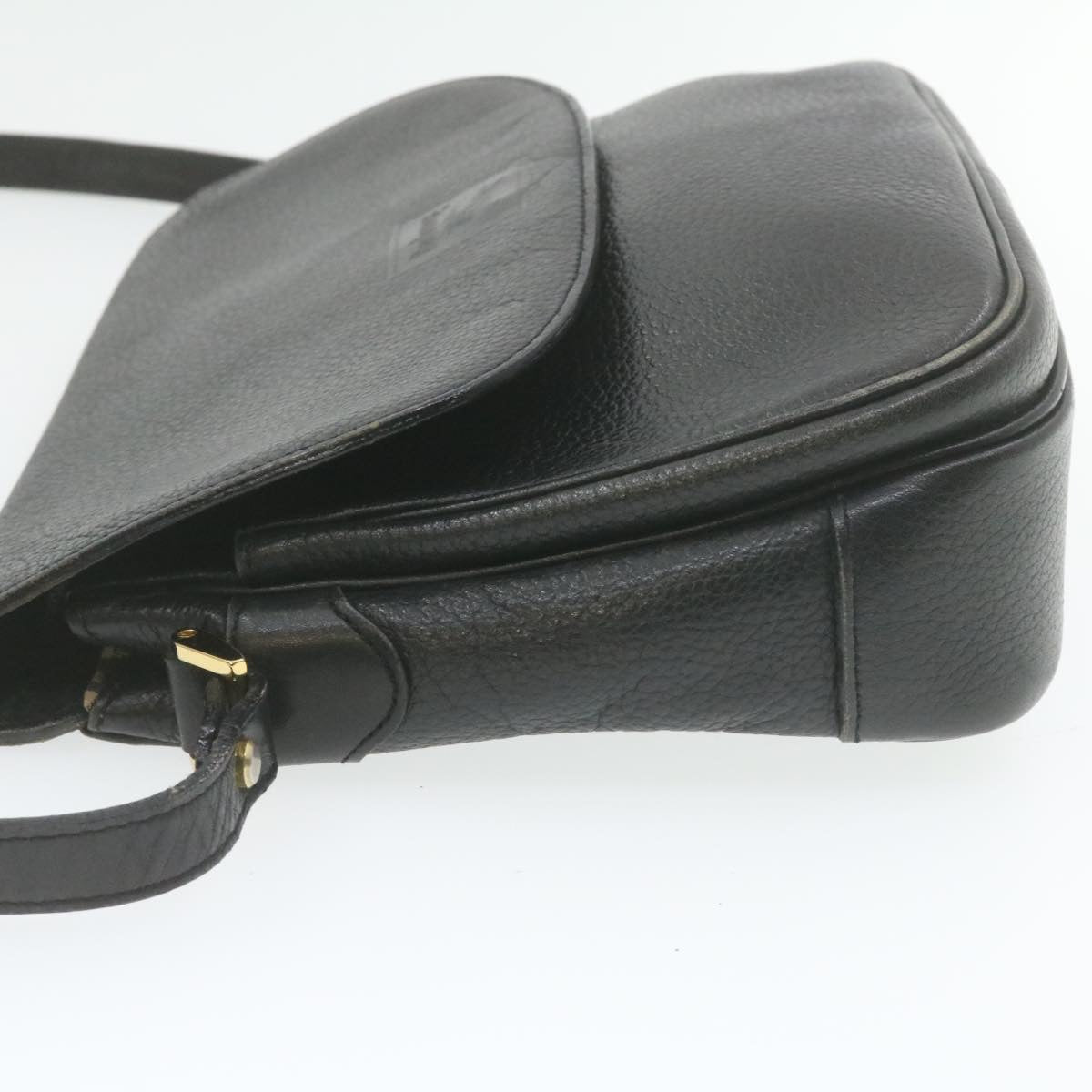 Burberry Nova Check Shoulder Bag Leather Black Auth am636g