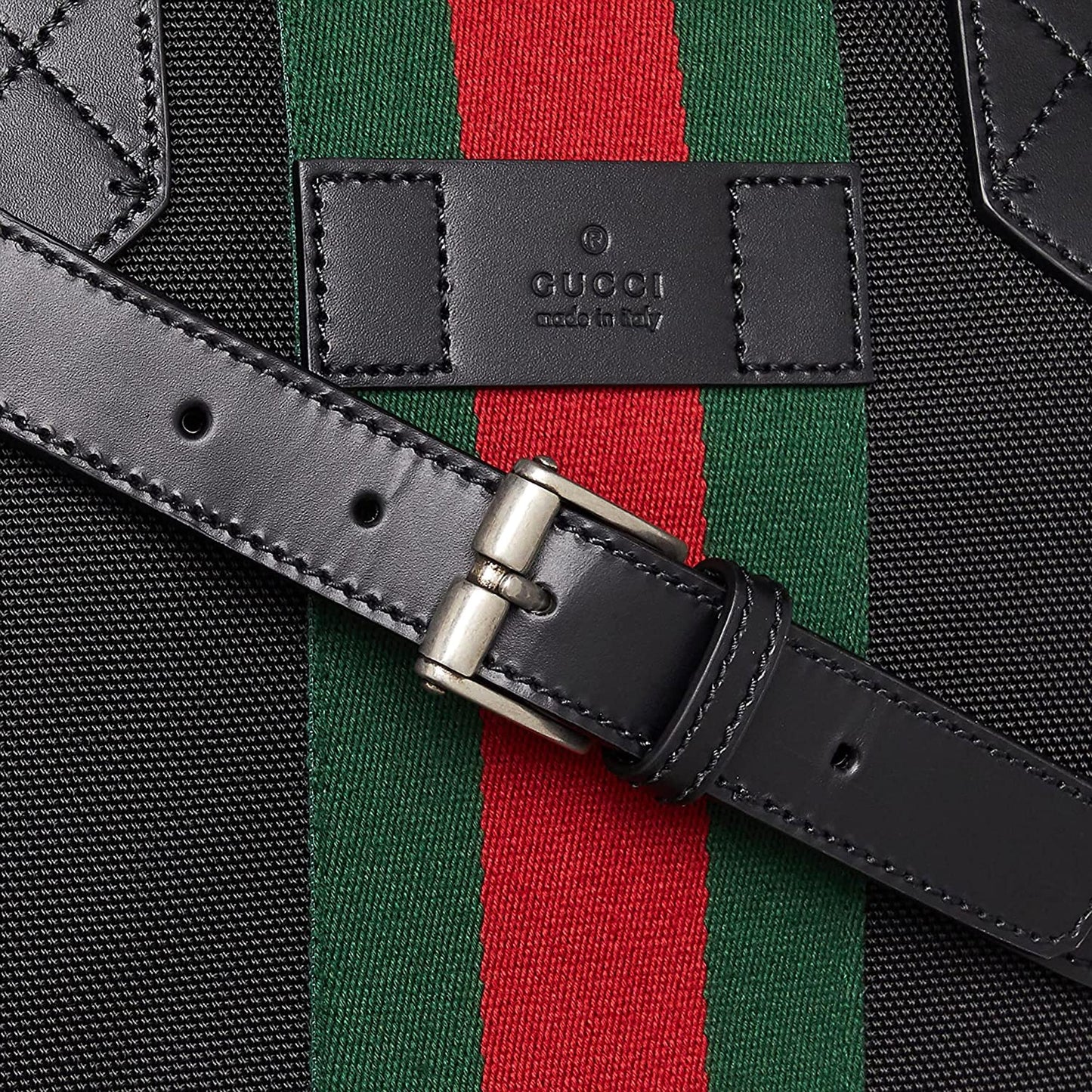 Gucci Monogram Nylon Leather Canvas Tote