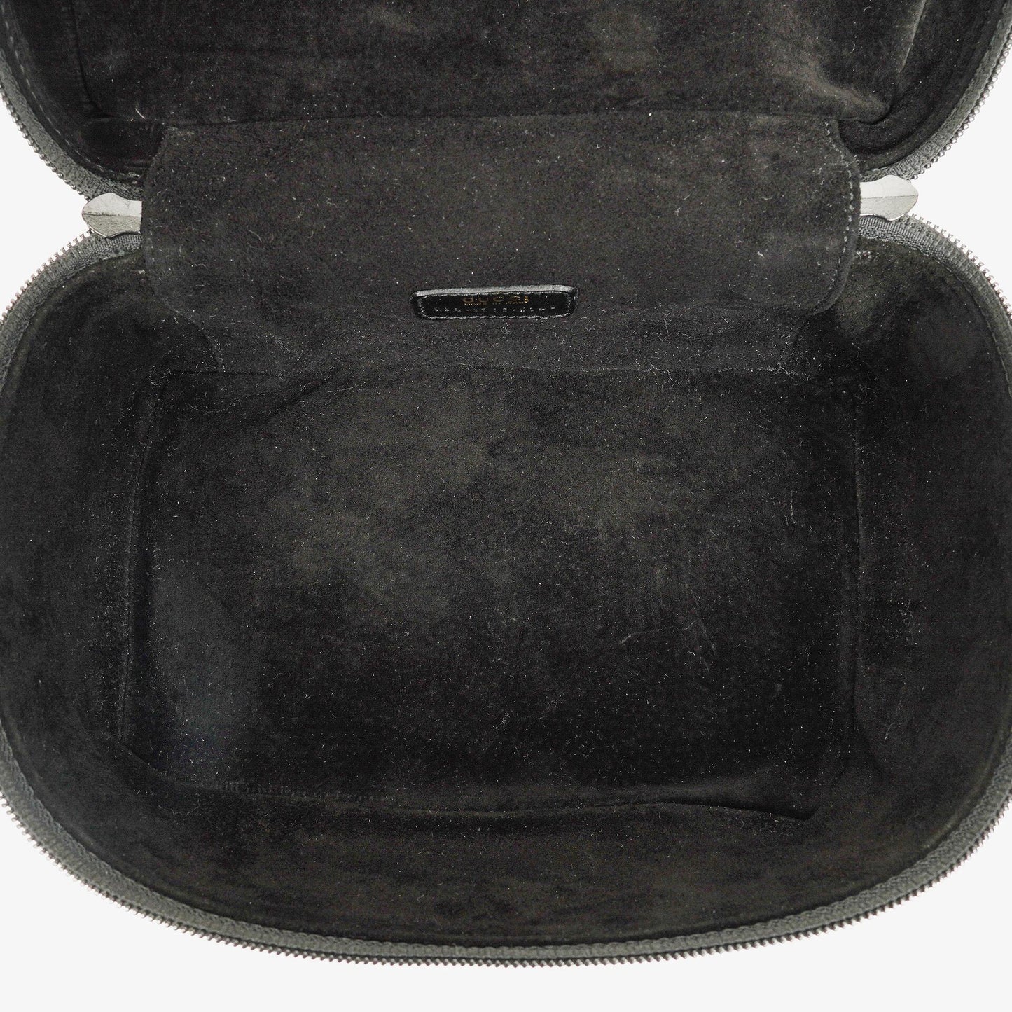 Gucci Black Leather Horsebit Vanity Bag