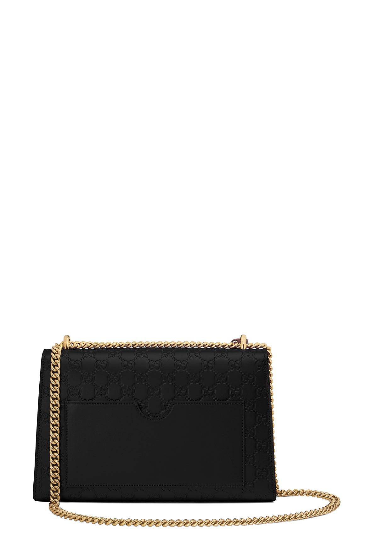 Gucci Guccissima Black Leather Chain Shoulder Bag Style 2