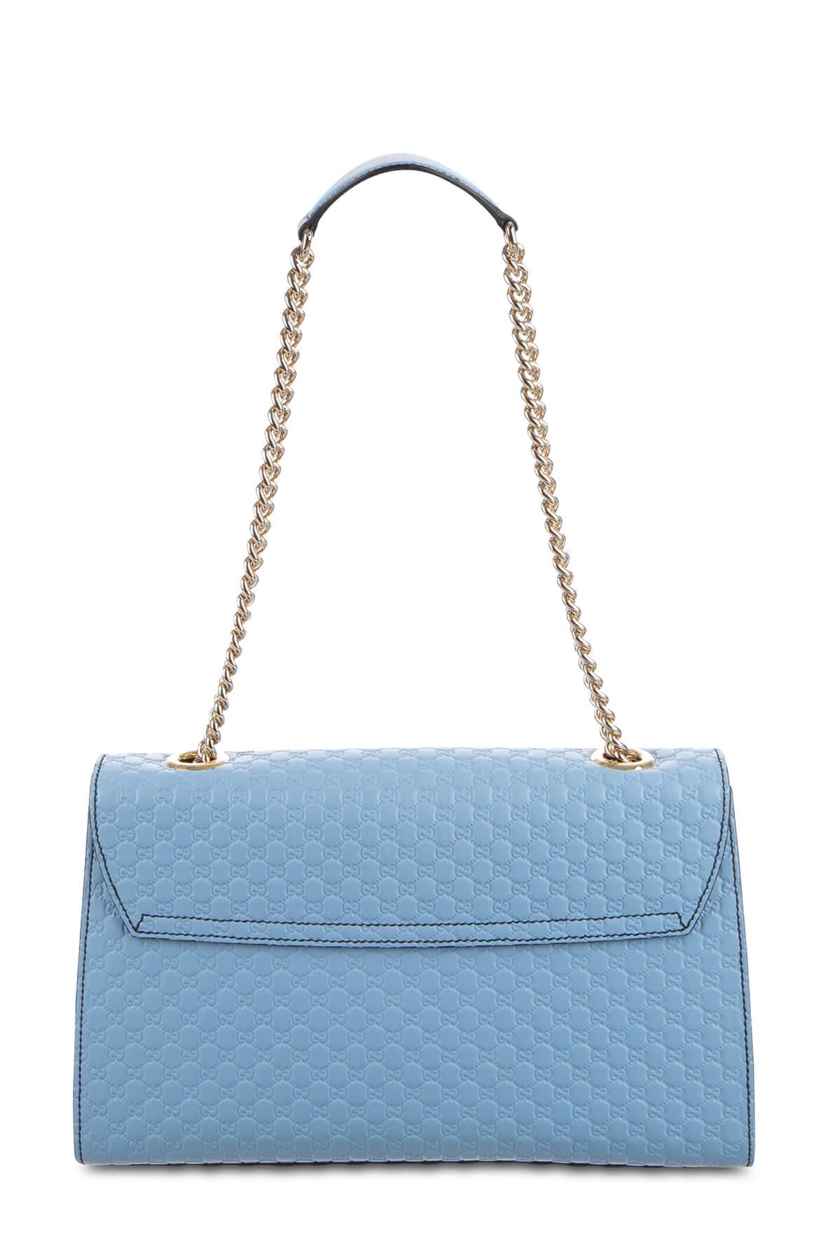 Gucci Guccissima Blue Leather Shoulder Bag Style 2