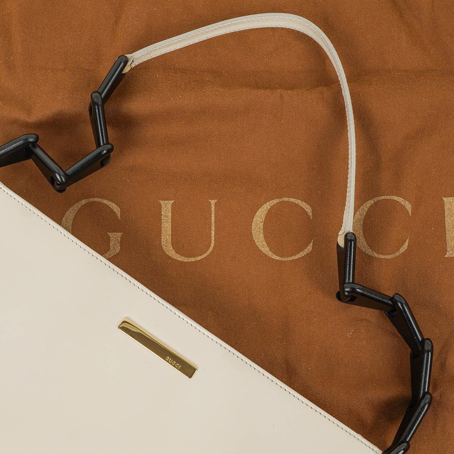 Gucci White Leather Shoulder Bag