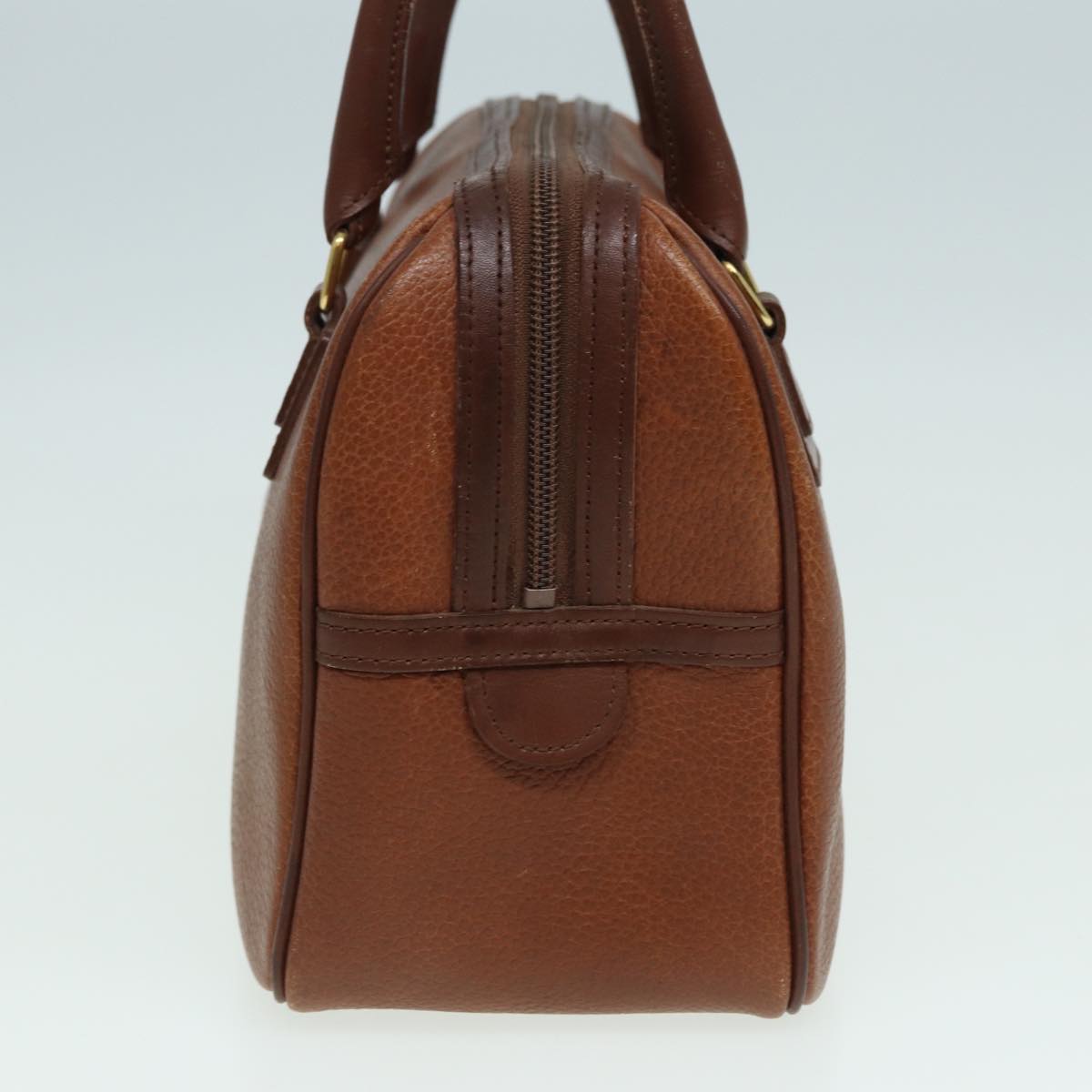 Burberry Hand Bag Leather Brown Auth hk1457