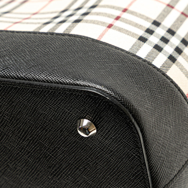 Burberry Nova Check Canvas Leather Shoulder Bag