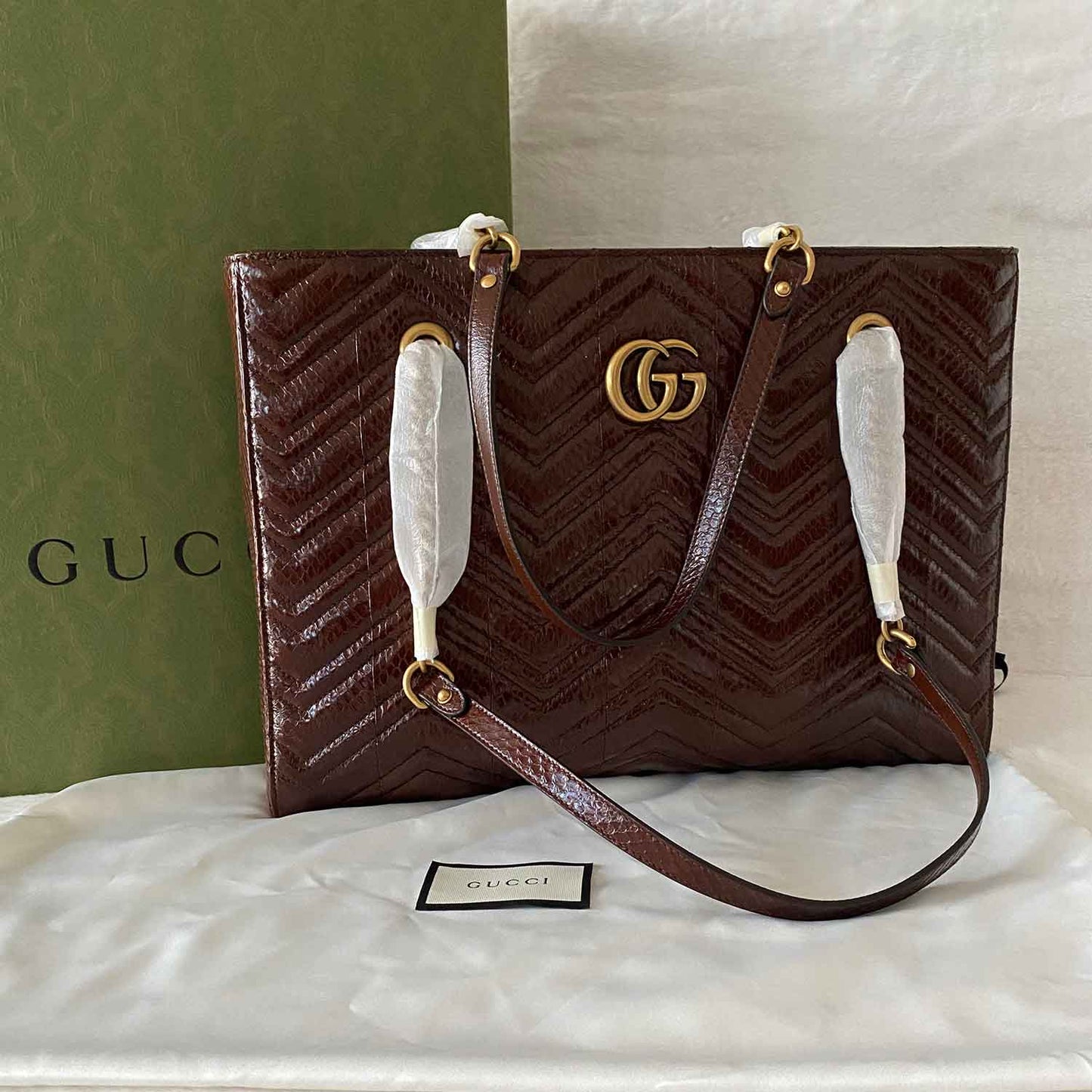 Gucci GG Marmont Leather Chain Tote Style 1