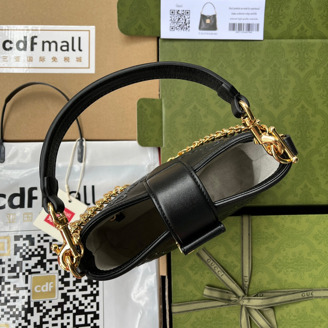 Gucci Leather Monogram Shoulder Bag Style 8