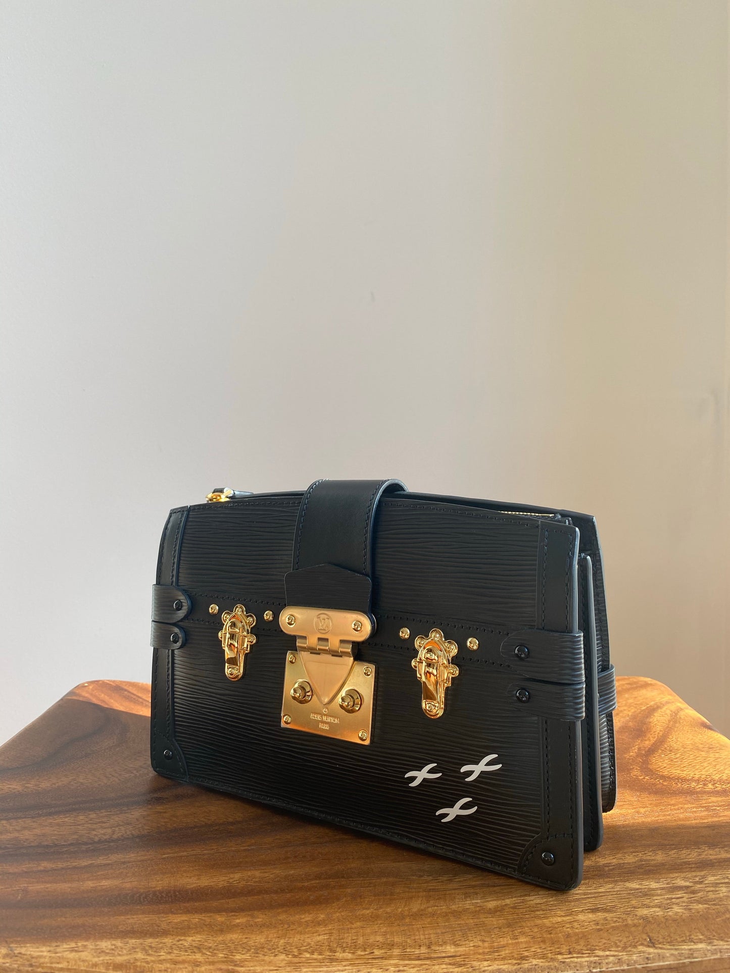 Louis Vuitton Black Epi Trunk Clutch