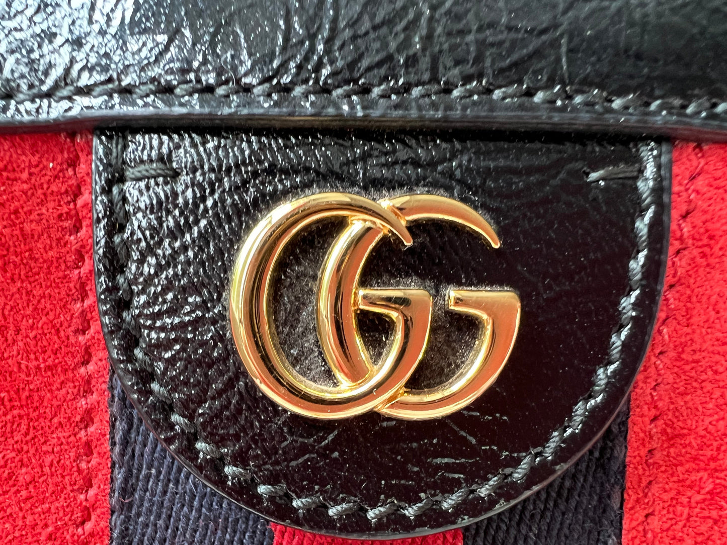 Gucci Ophidia Black Leather Suede Shoulder Bag