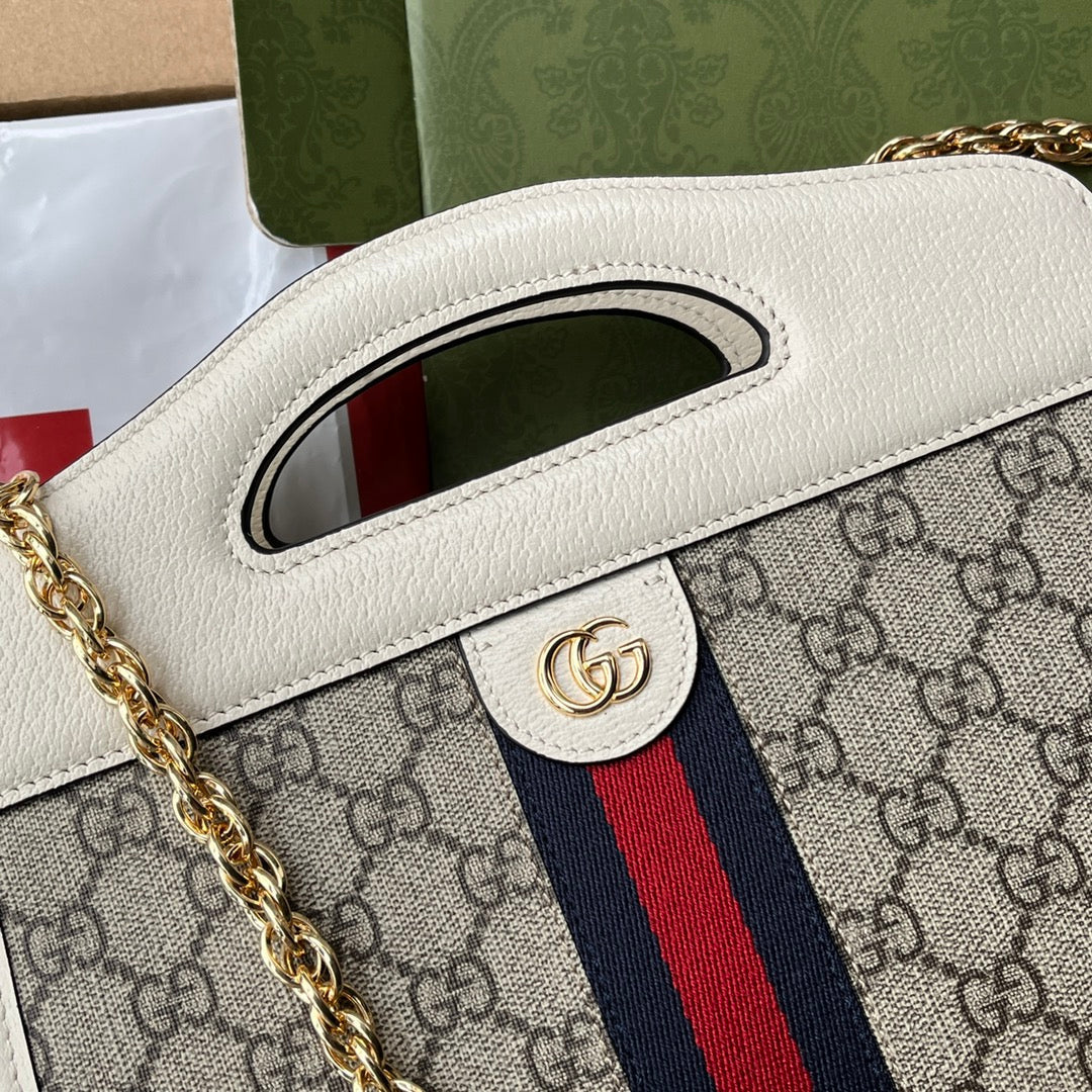 Gucci Blue Canvas Chain Tote