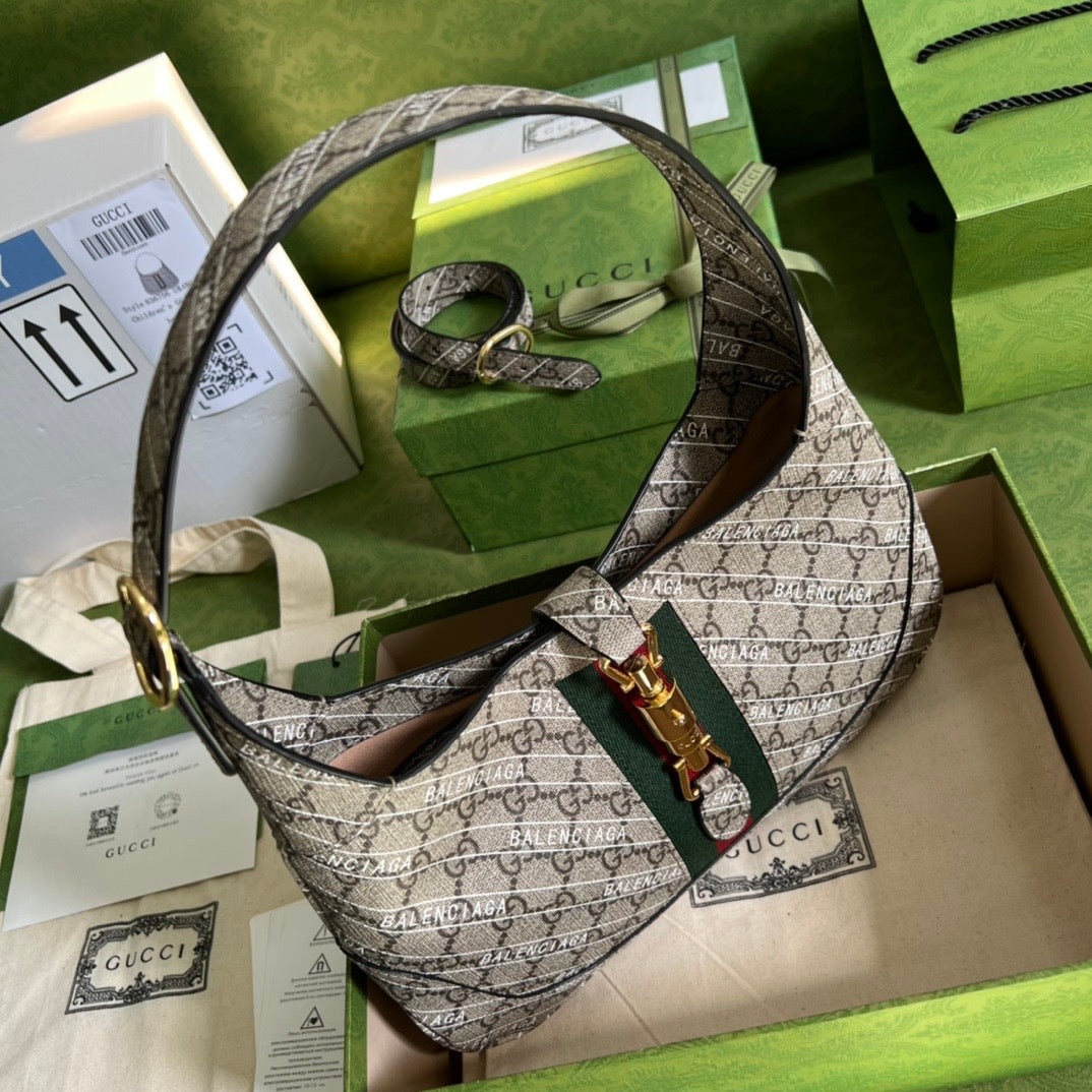Gucci Jackie Canvas Shoulder Bag Style 5
