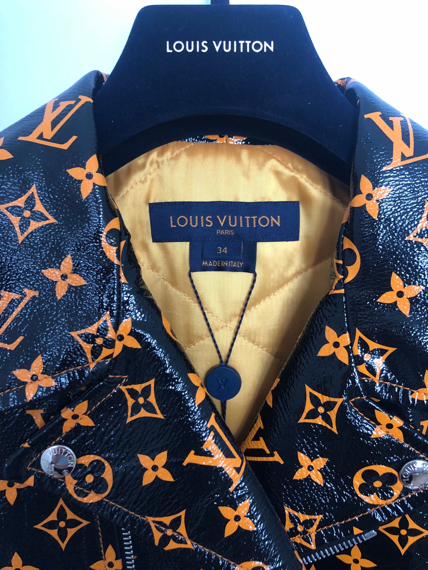 Louis Vuitton Monogram Printed Leather Biker Jacket 1A4Z18 Crossbody