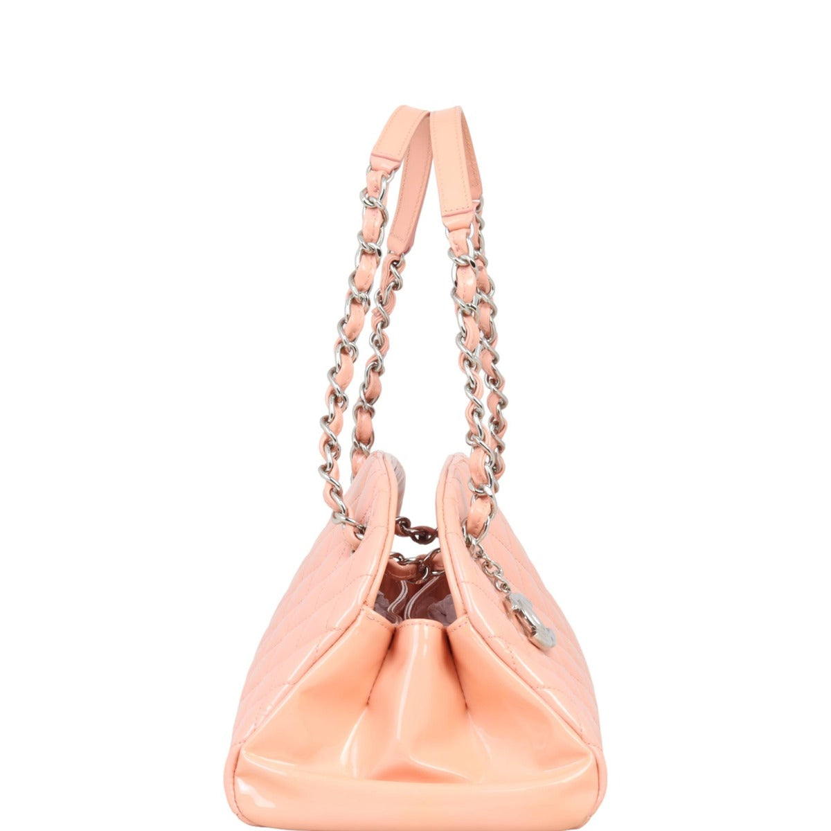 Chanel Just Mademoiselle Bowler Bag Medium Patent | Shell Pink