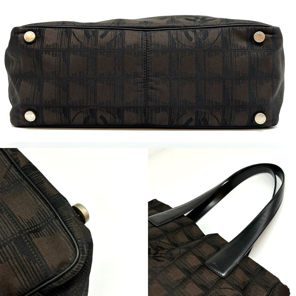 Chanel Nylon New Travel Line Handbag Brown Classic Flap