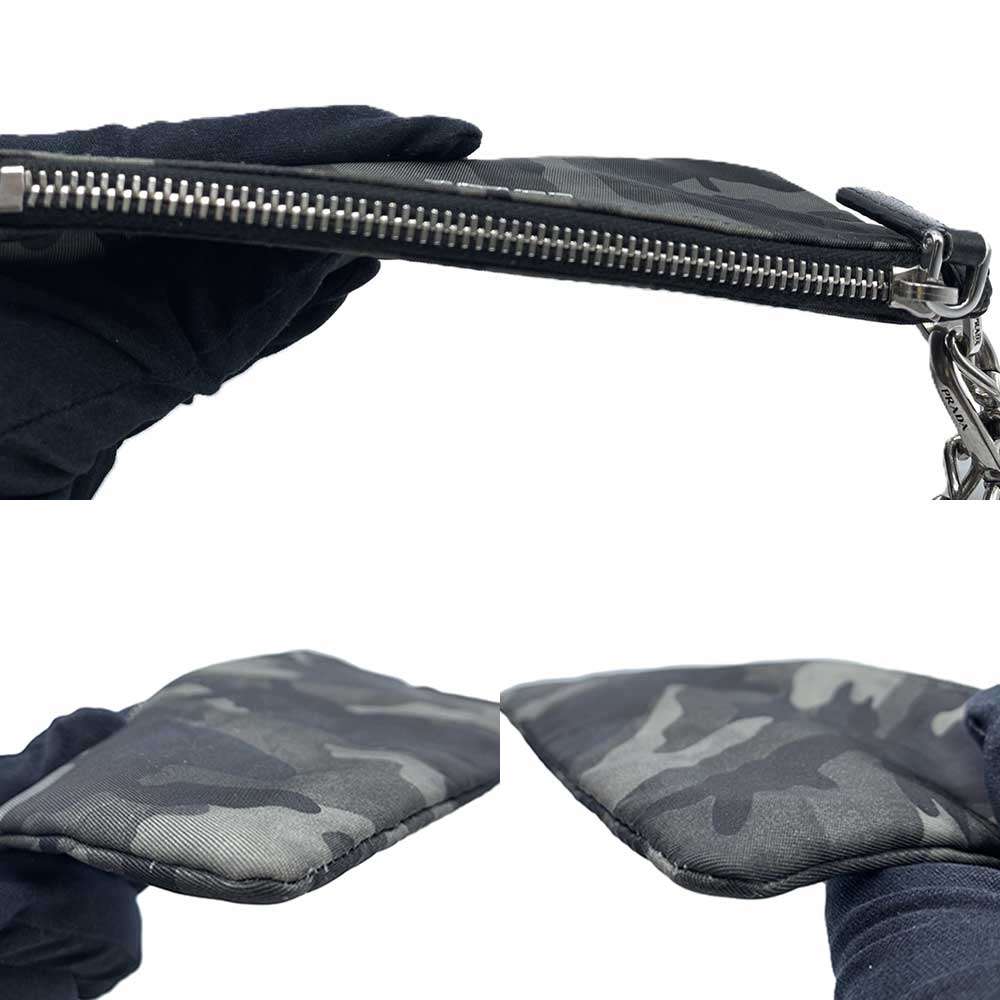 Prada Nylon Chain Coin Case Pouch 2M1273