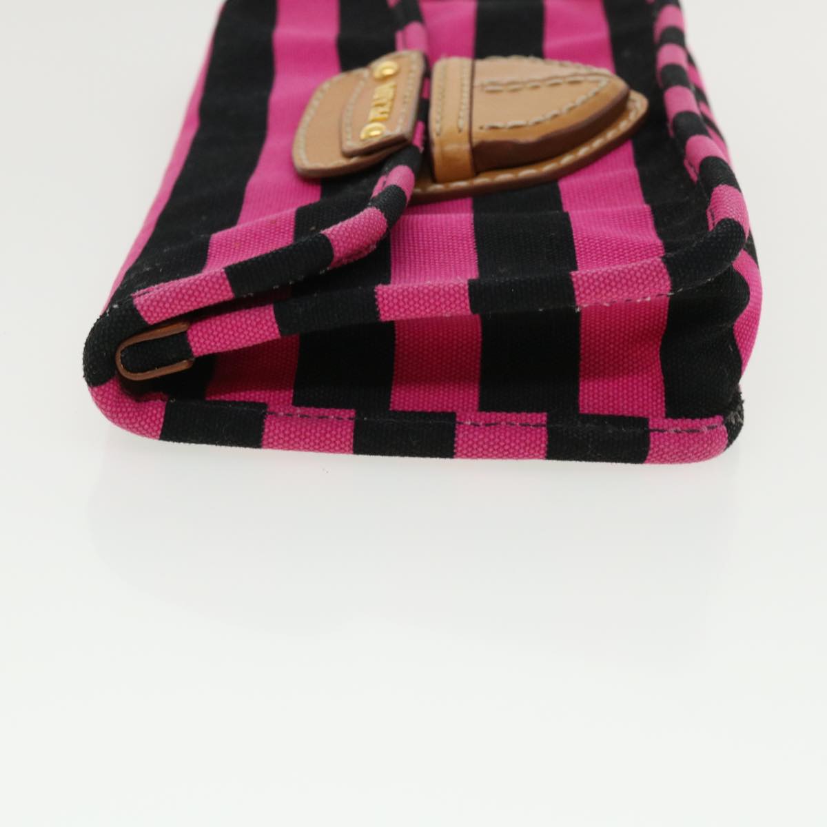 Prada Clutch Bag Canvas Black Pink