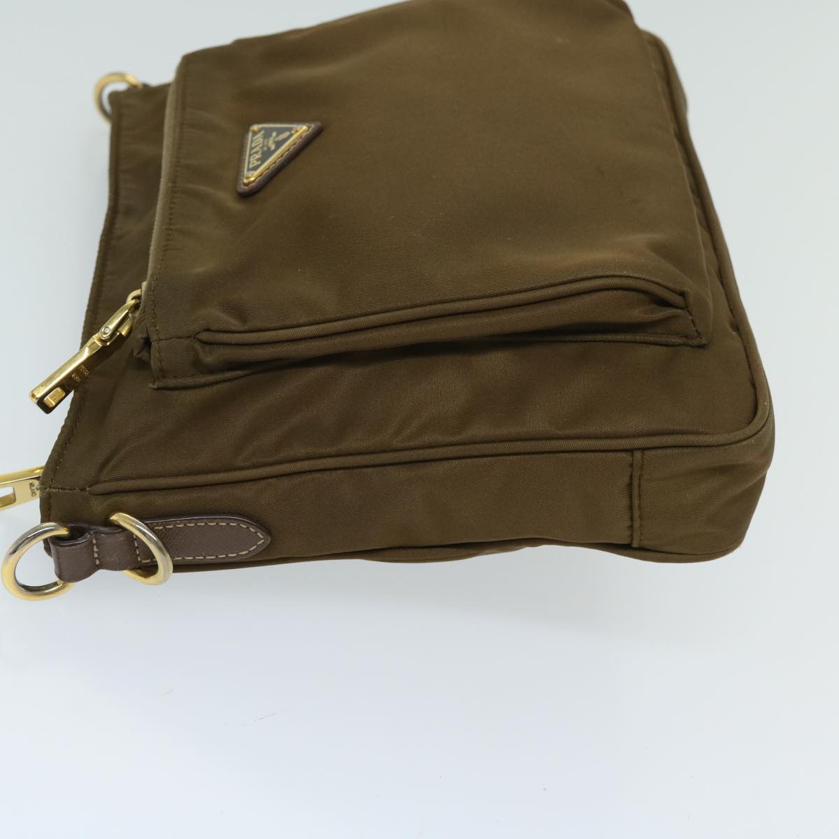 PRADA Shoulder Bag Nylon Brown Auth ki4126