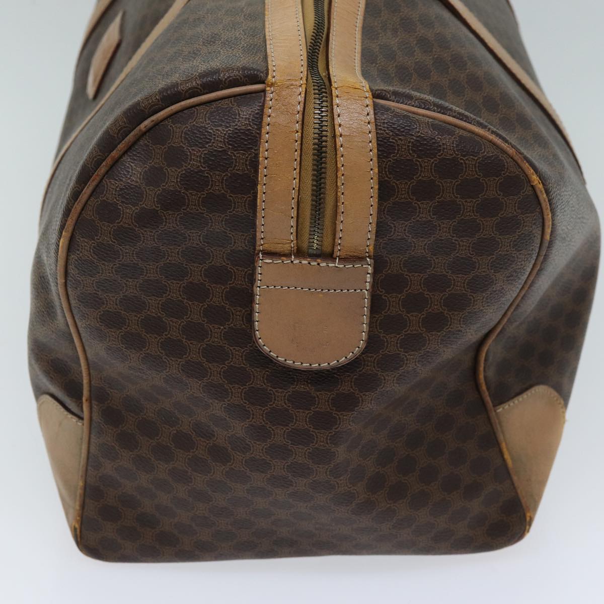 Luxury CELINE Macadam Canvas Boston Bag PVC Brown ki4391