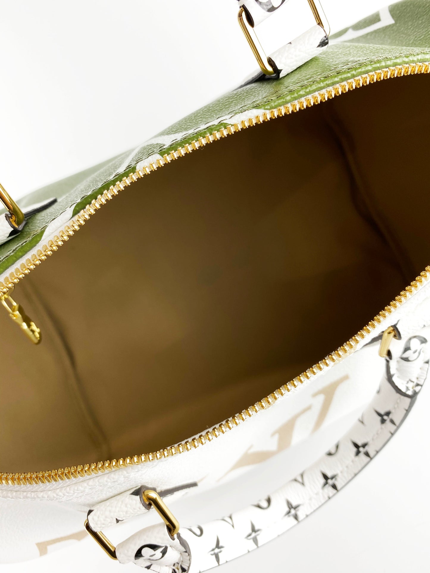 Louis Vuitton White Khaki Speedy 30 Bag
