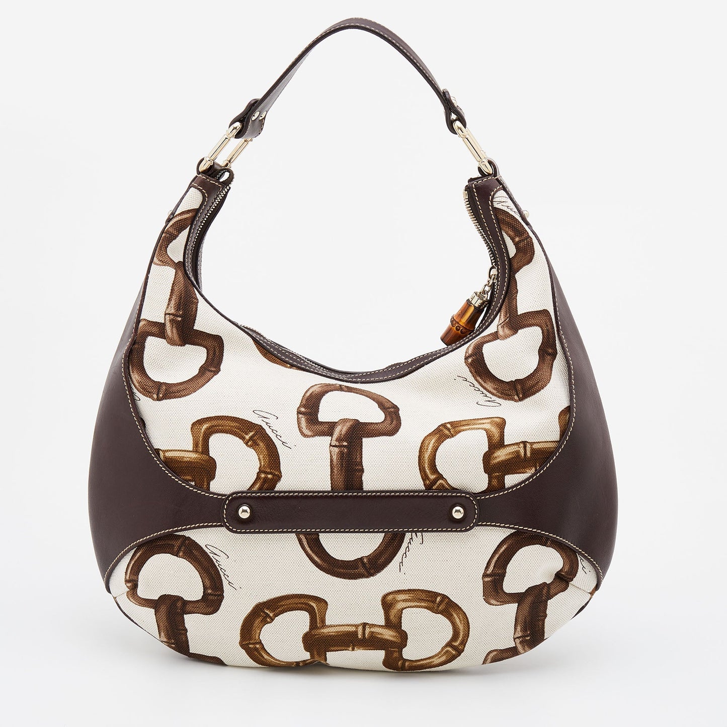 Gucci Lou Leather Canvas Shoulder Bag