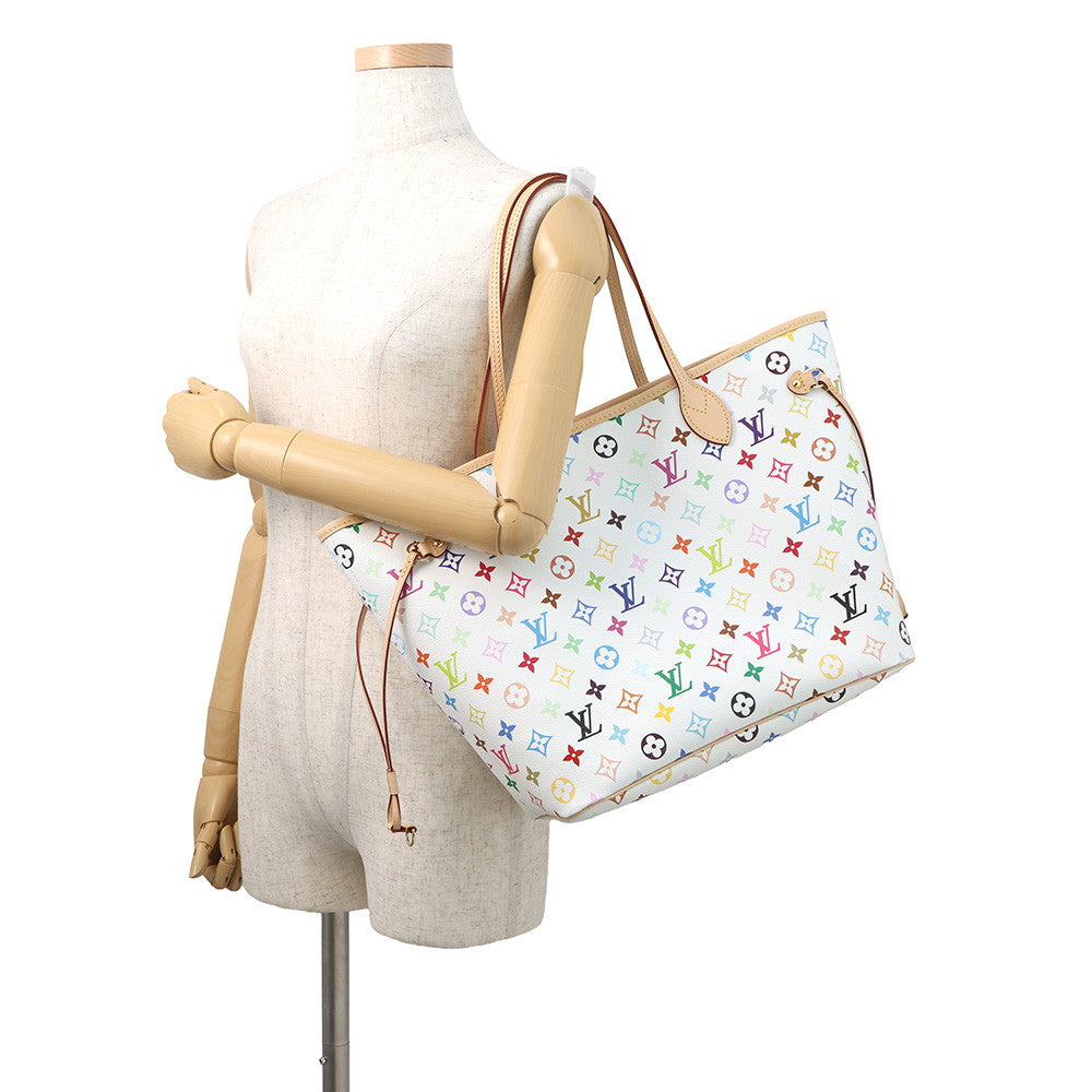 LOUIS VUITTON LV TM Neverfull WhiteM27787 Monogram Multicolor Size MM
