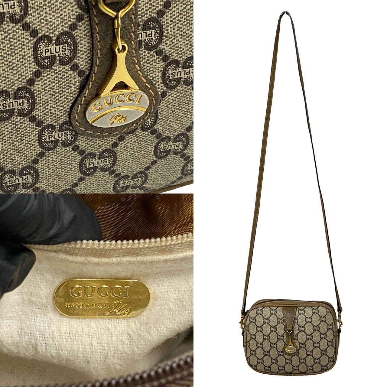 Gucci Old Gucci Plus GG Logo Leather Shoulder Bag