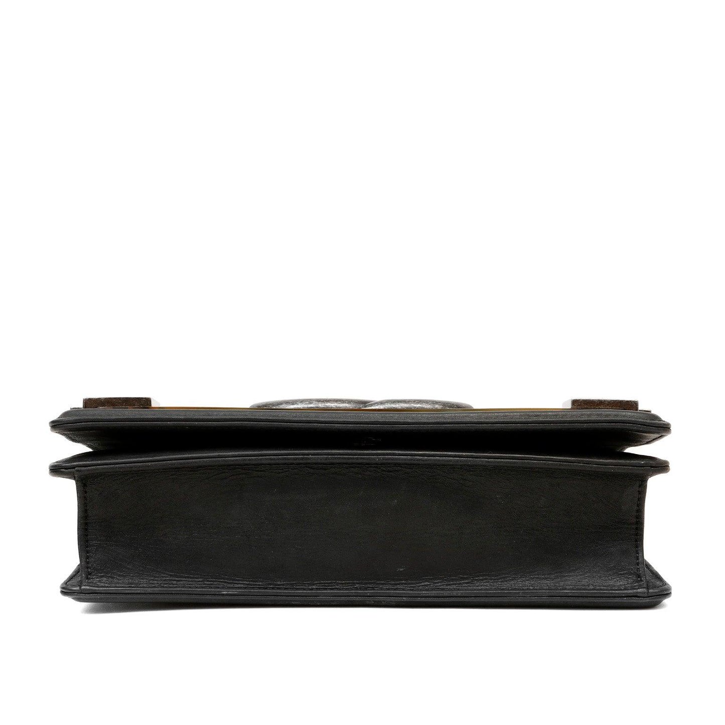 Chanel Black Resin Ruthenium Medium Brick Bag
