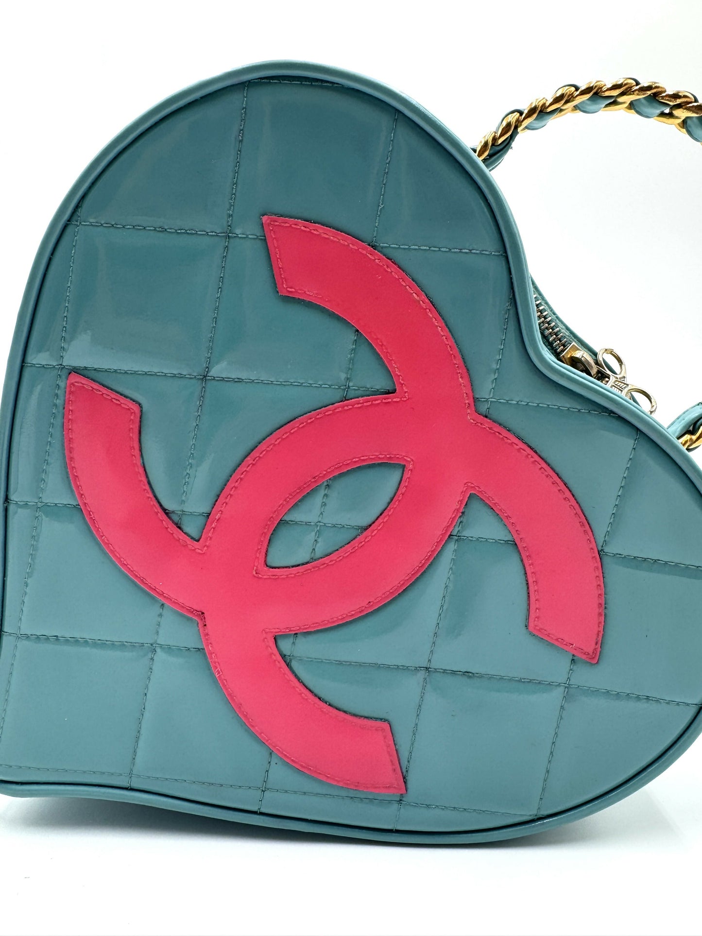 Chanel 1995 Barbie Blue & Pink Heart Vanity Bag