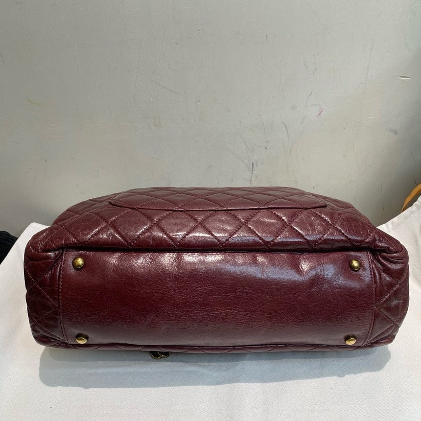 Chanel Burgundy Quilted Leather Large Flap Bag