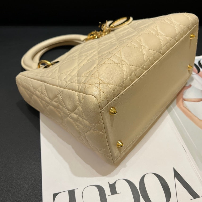 Dior Lady Beige Quilted Leather Bag