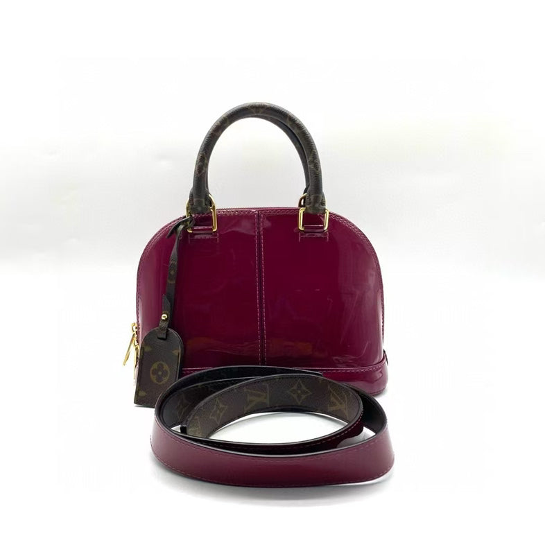 Louis Vuitton Alma Bag Patent Leather, Amarante, Top Handle