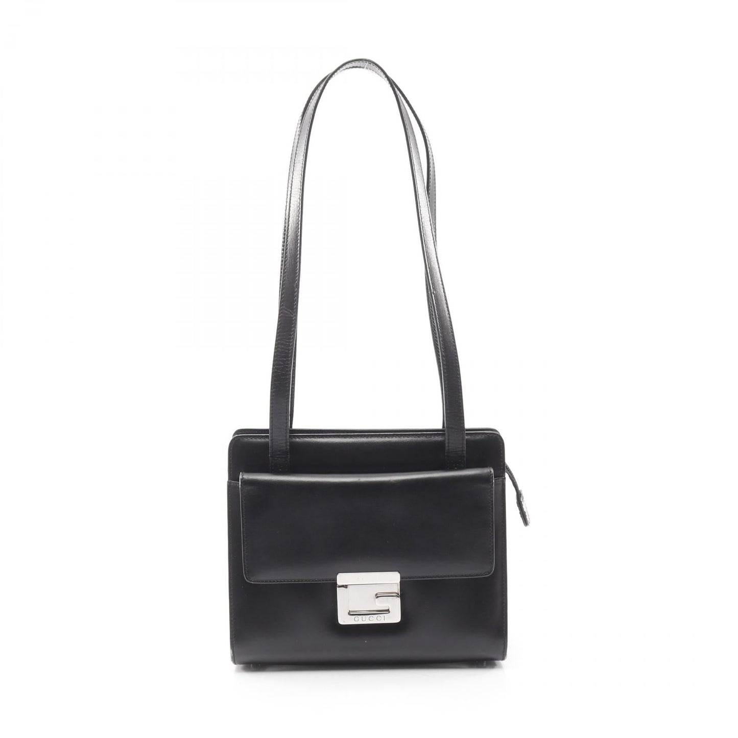 GUCCI G logo Shoulder bag leather black 2101219274249