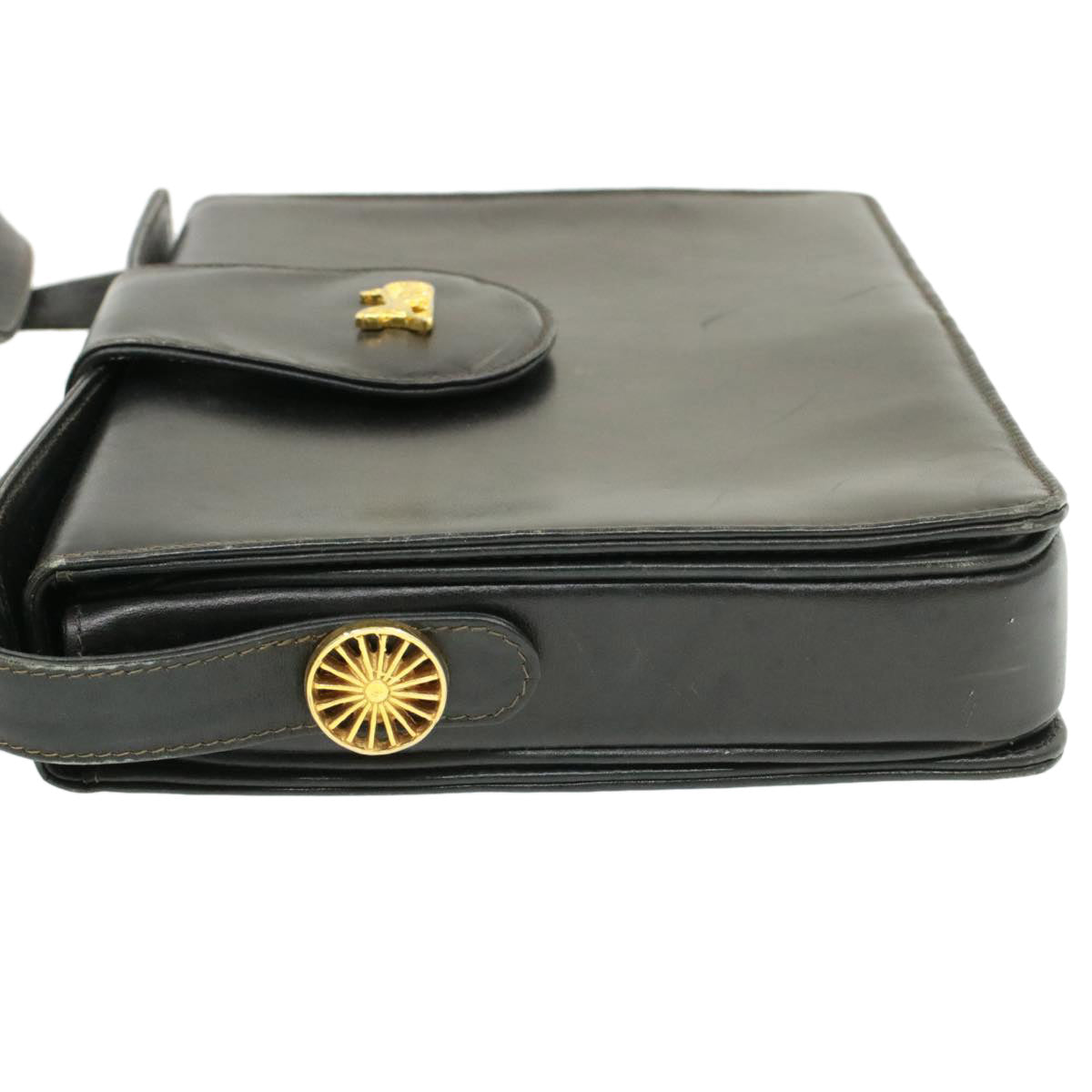 Luxury CELINE Horse Carriage Shoulder Bag Black Leather rd764
