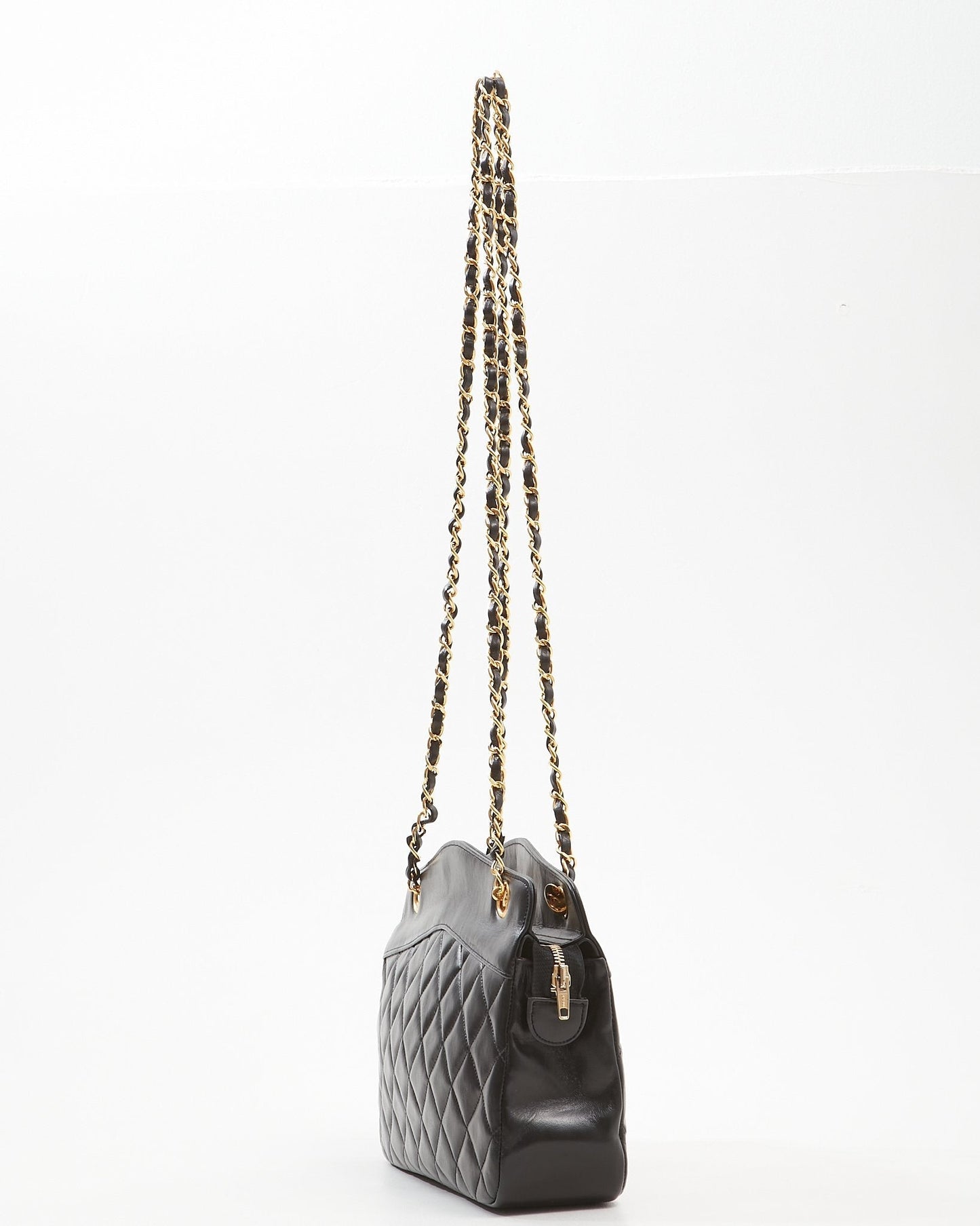 Chanel Black Lambskin 24K GHW Chain Bag