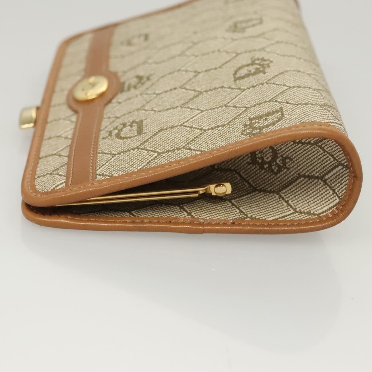 Christian Dior Honeycomb Zip Pouch Coated Canvas Beige Pvc Clutche & Pouche Bag