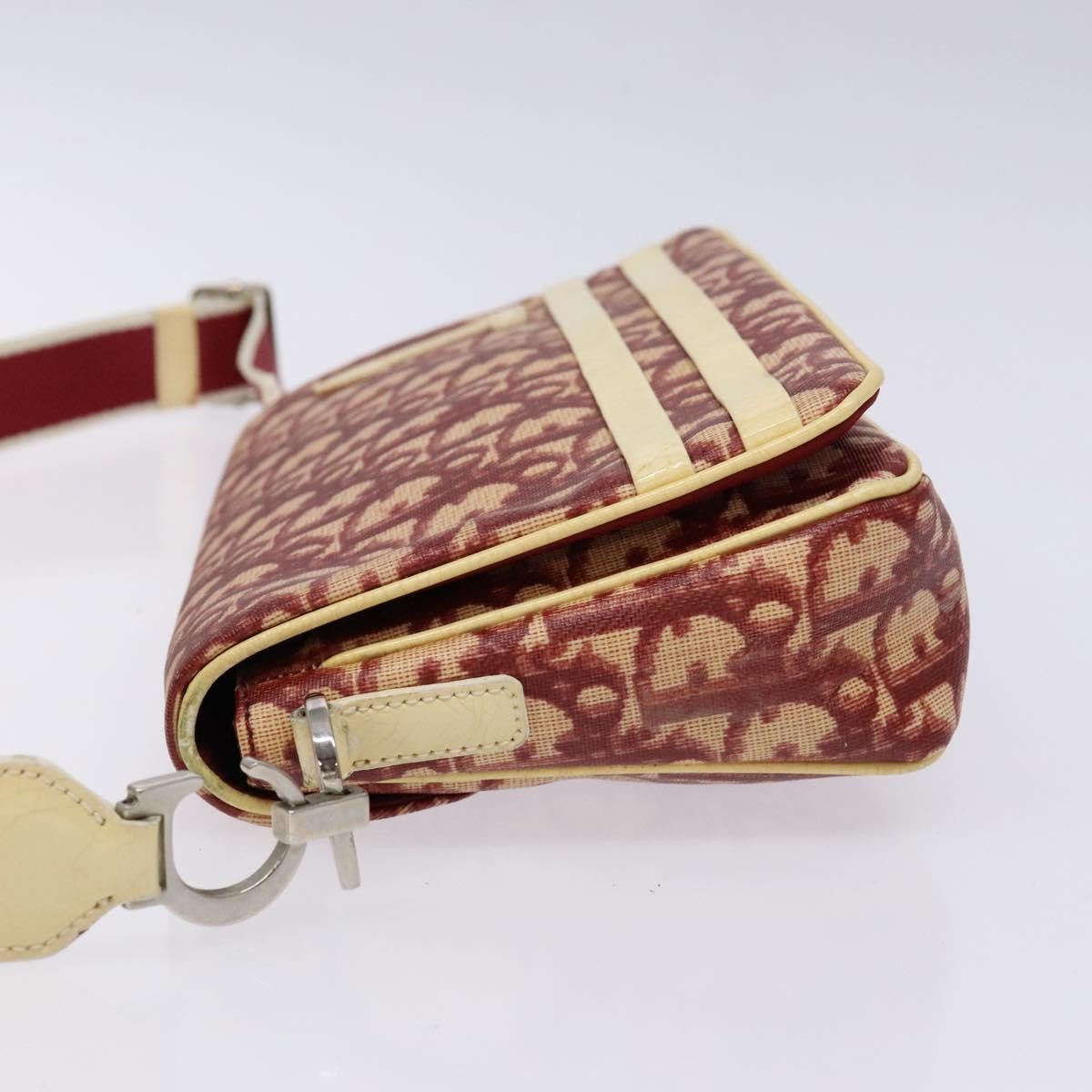 Christian Dior Flap Crossbody Bag Canvas Red Canvas Shoulder Bag Bag