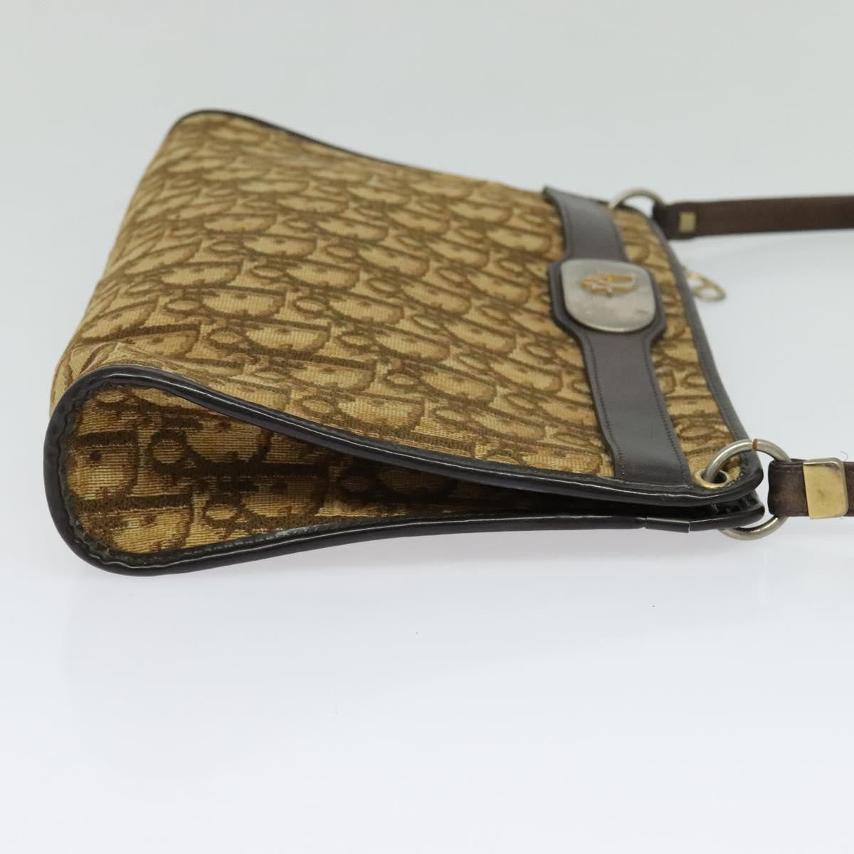 Christian Dior Trotter Shoulder Bag Canvas Brown Canvas Bag