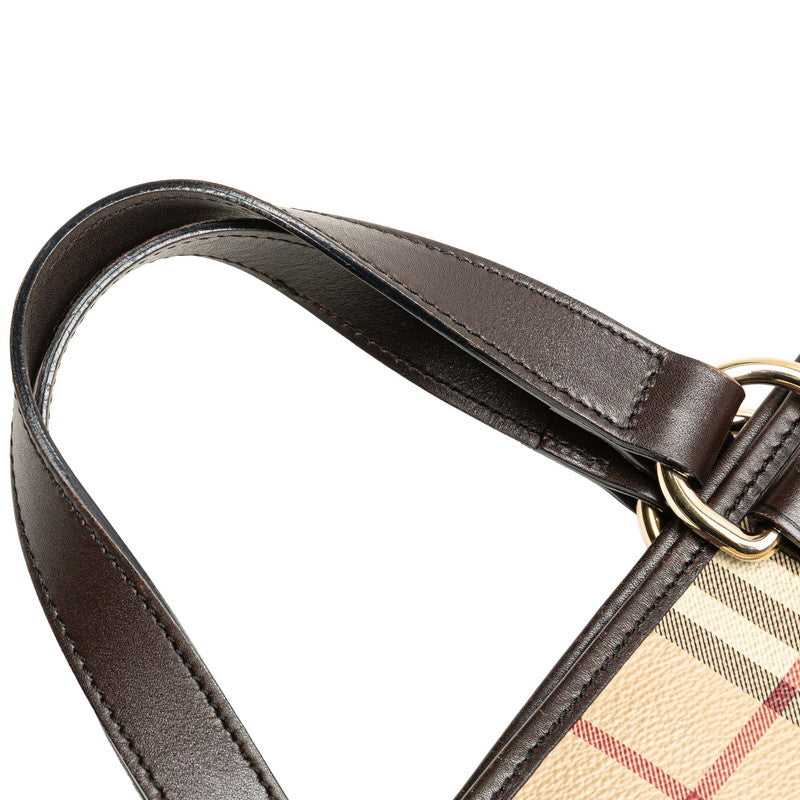 Burberry Nova Check Shadow Horse PVC Leather Tote Bag