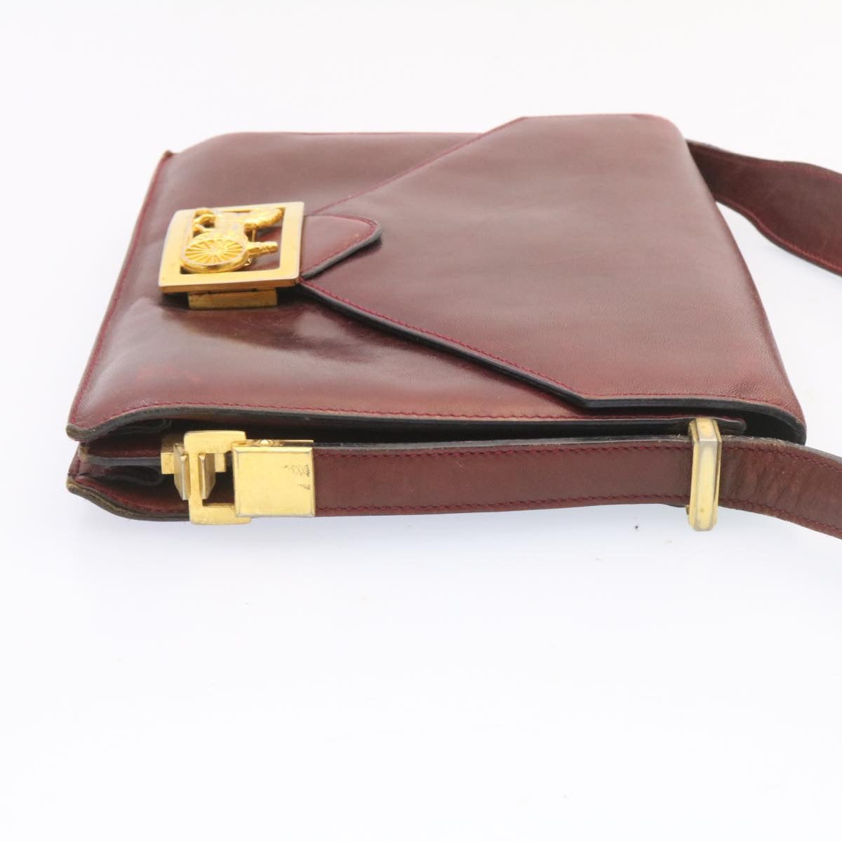 Luxury CELINE Horse Carriage Shoulder Bag Leather Bordeaux rd205