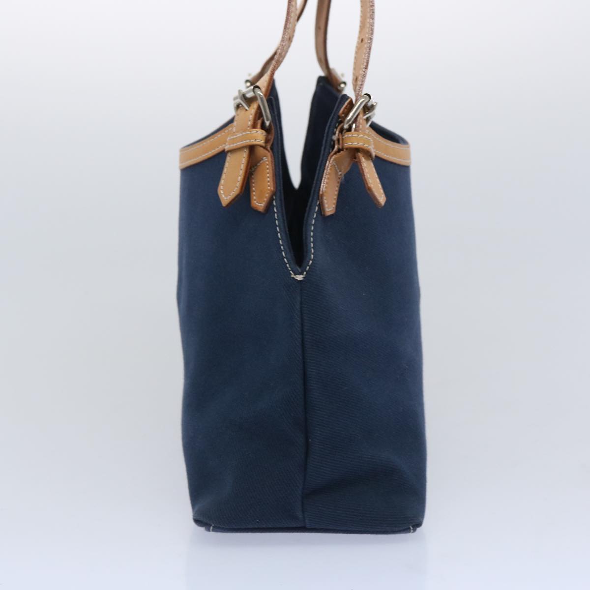 Burberry Blue Label Tote Bag Canvas Navy Auth ti1535