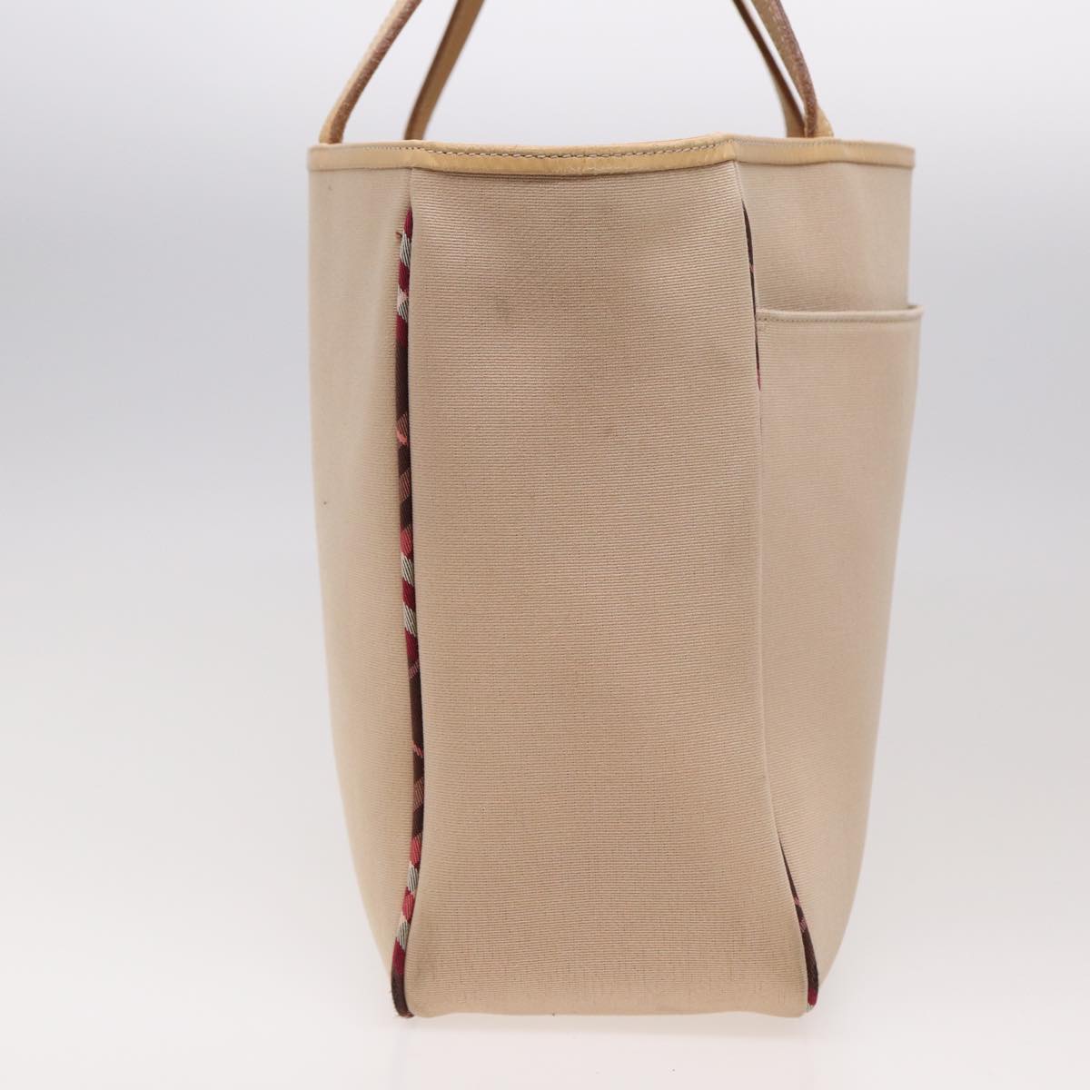 Burberry Nova Check Tote Bag Canvas Beige Auth ti1812