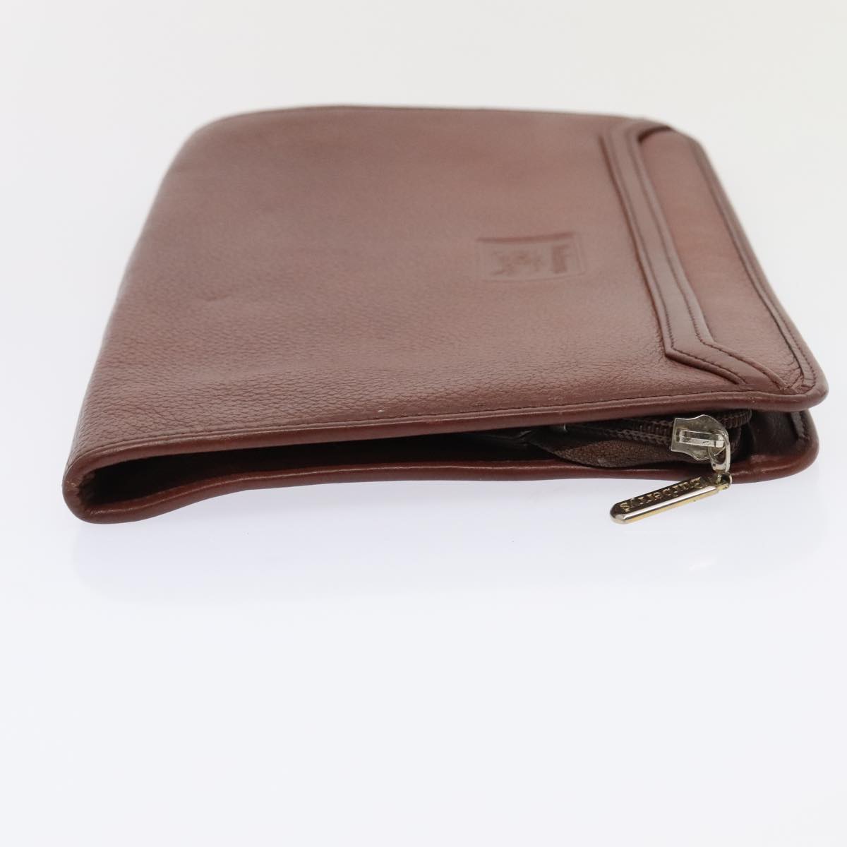 Burberry Clutch Bag Leather 2Set Brown Auth ti1987