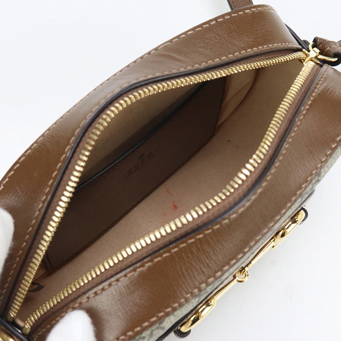 GUCCI 760196 Shoulder Bag Horsebit 1955 Small camera bag GG Supreme Brown Women