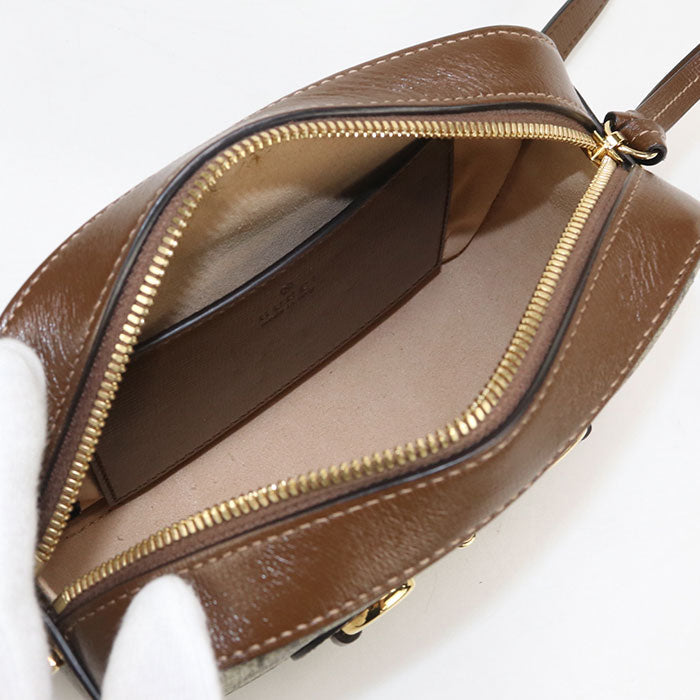 GUCCI 760196 Small bag Horsebit 1955 Shoulder Bag GG Supreme/leather beige Women