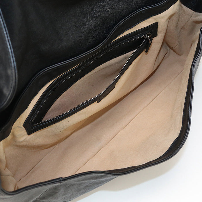 GUCCI 767209 Shoulder Bag Double G Shoulder Bag leather black Women