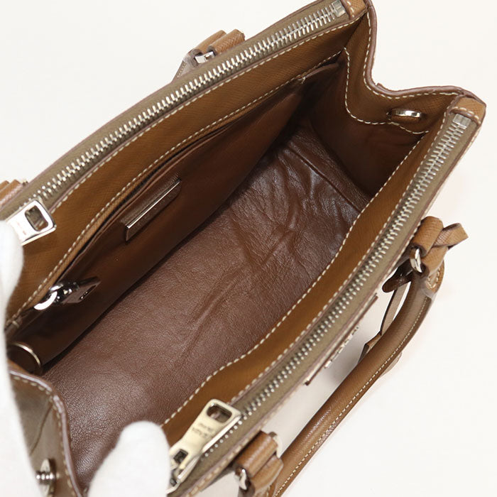 PRADA 1BA896 Saffiano leather small bag Galleria Tote Bag leather brown Women