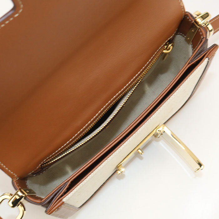 PRADA 1BD257 Shoulder Bag canvas,leather beige Women