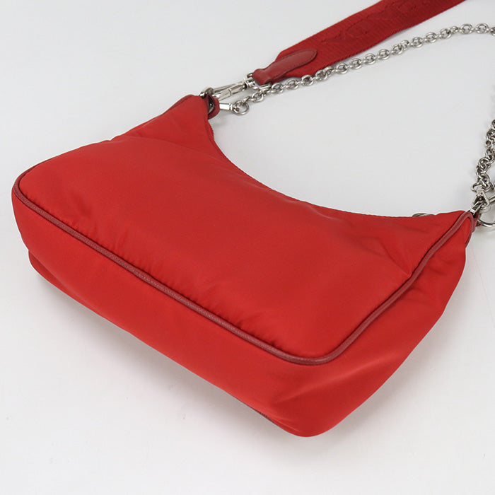 PRADA 1BH204 2WAY Shoulder Bag/recycled polyamide red Women
